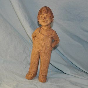vintage Lee Bortin Originals clay figurine curious boy (w974)